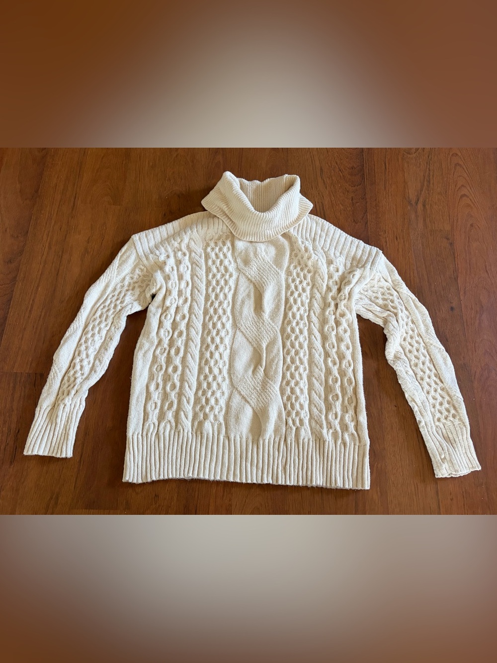 Anthropologie Cable Knit Cold Shoulder Turtleneck Sweater